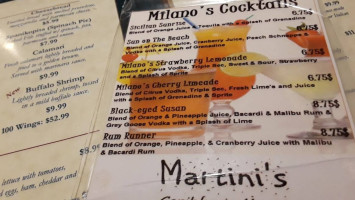 Milano's Italian menu