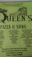 Queen's Pizza Subs menu