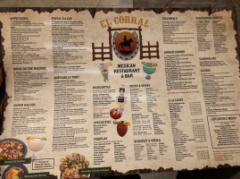 El Corral Mexican Restaurant Bar menu