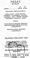 Saccone's Pizzeria menu