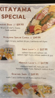 Kitayama Japanese menu