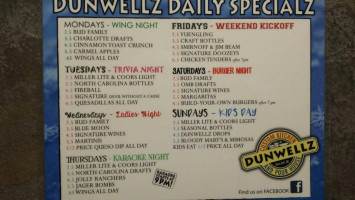 Dunwellz Custom Kitchen Pour House menu