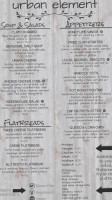 Urban Element Farm Fresh Eatery Pub menu