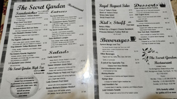 Secret Garden Tea Room menu