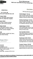 Indian Fields Tavern menu