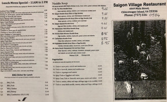 Saigon Village menu