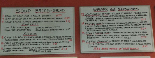 Linda's Soup Cafe menu