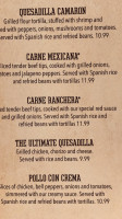 Camino Real Mexican menu