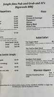 Jungle Jim's Pub Grub menu