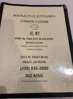 Amazing Kitchen menu