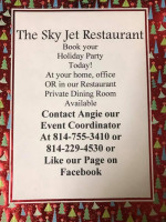 Sky Jet menu