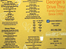 George's Drive Thru menu