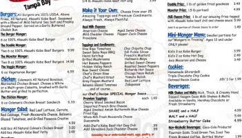 Burger Monger of South Tampa LLC menu