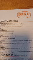 Dock 17 menu