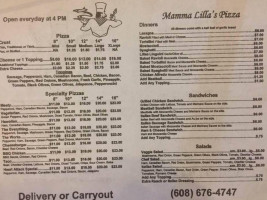 Mamma Lilla's Pizza menu