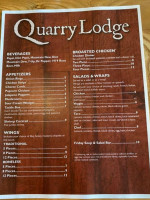 Quarry Lodge menu