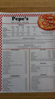 Pepe's Pizza menu