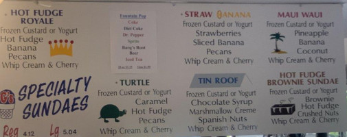 GS Frozen Custard & Yogurt . menu
