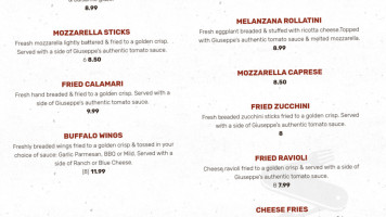Azzurri Italian menu