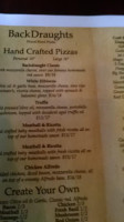 Back Draughts Pizza menu