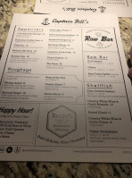 Captain Bill's Oyster menu