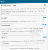 The Beach House Kitchen And Cocktails menu