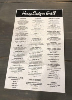 Honeybadger Grill menu