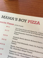 Mama's Boy Burgers menu