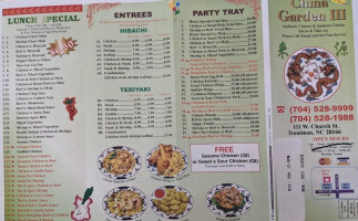 China Garden menu