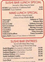 Yum Asian Fusion Cuisine And Sushi menu