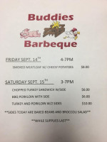 Buddies Barbeque menu