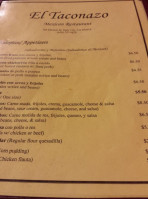 El Taconazo menu