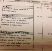 Buffalo Express menu