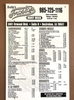 Buddy's Frostop menu