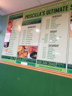 Priscilla's Ultimate Soulfood Cafeteria menu