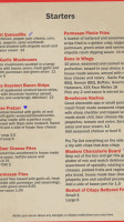 Masters Brewhouse menu