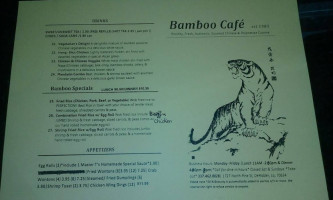 Bamboo Cafe menu