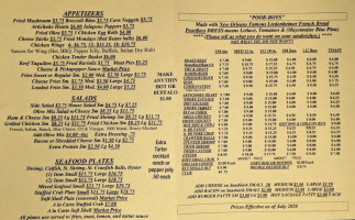 St. Rose Tavern menu