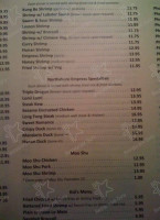 Northshore Empress menu