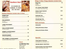 Southern Soul menu