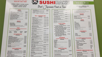 Sushi Raku menu