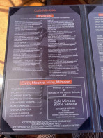 Cafe Mimosa menu
