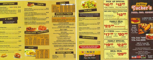 Tucker's Pizza menu