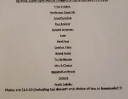 Southern Fried And Catering menu