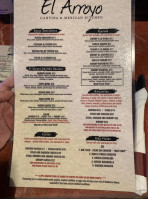 El Arroyo Cantina Méxican Kitchen menu