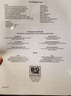 Big Time Burgers Brew menu