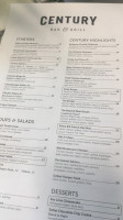 Century And Grill menu