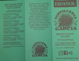 Tortilleria Garcia College Hill menu