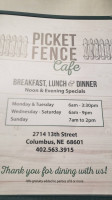 Picket Fence Cafe food