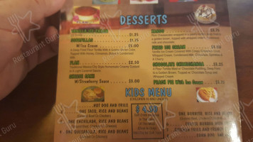 Los Toritos Mexican menu